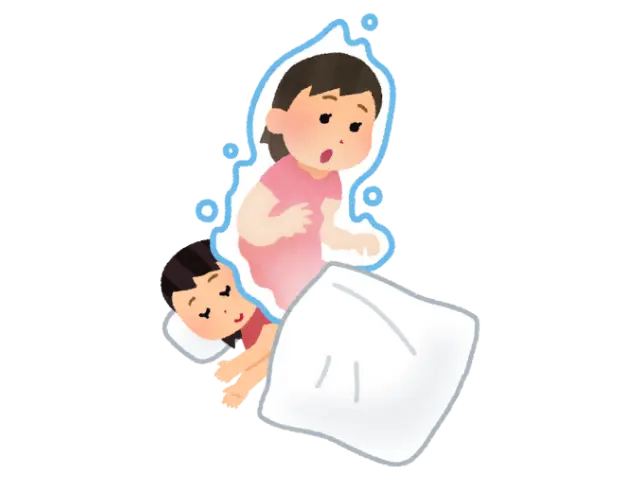 幽体離脱している女性